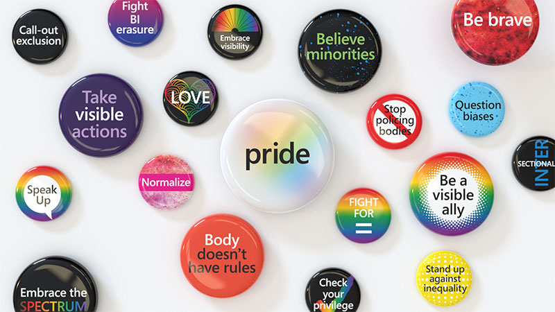 Various pride pins